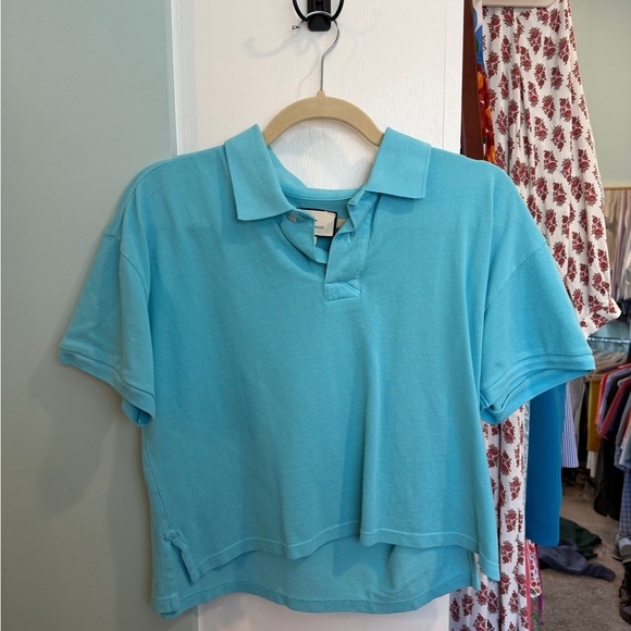 Tuckernuck Tops - Tuckernuck cropped Blue Polo Shirt